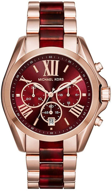  Shop Authentic Michael Kors Bradshaw Burgundy Dial Two Tone Steel Strap Watch for Women - MK6270 - Luxxuri