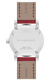  Shop Authentic Burberry The City Silver Dial Red Strap Watch for Women - BU9232 - Luxxuri