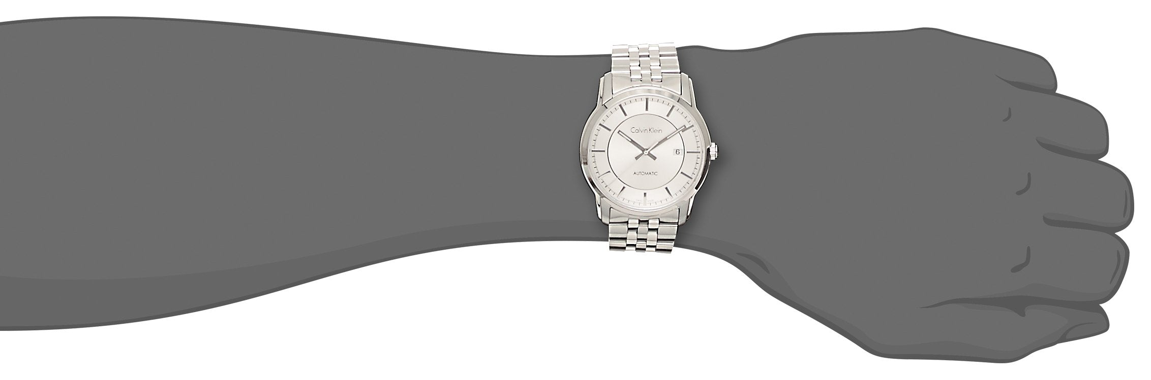  Shop Authentic Calvin Klein Infinity Automatic Silver Dial Silver Steel Strap Watch for Men - K5S34146 - Luxxuri
