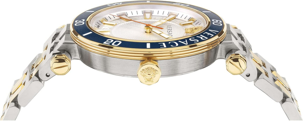  Shop Authentic Versace Greca Sport Quartz White Dial Two Tone Steel Strap Watch For Men - VEZ300521 - Luxxuri