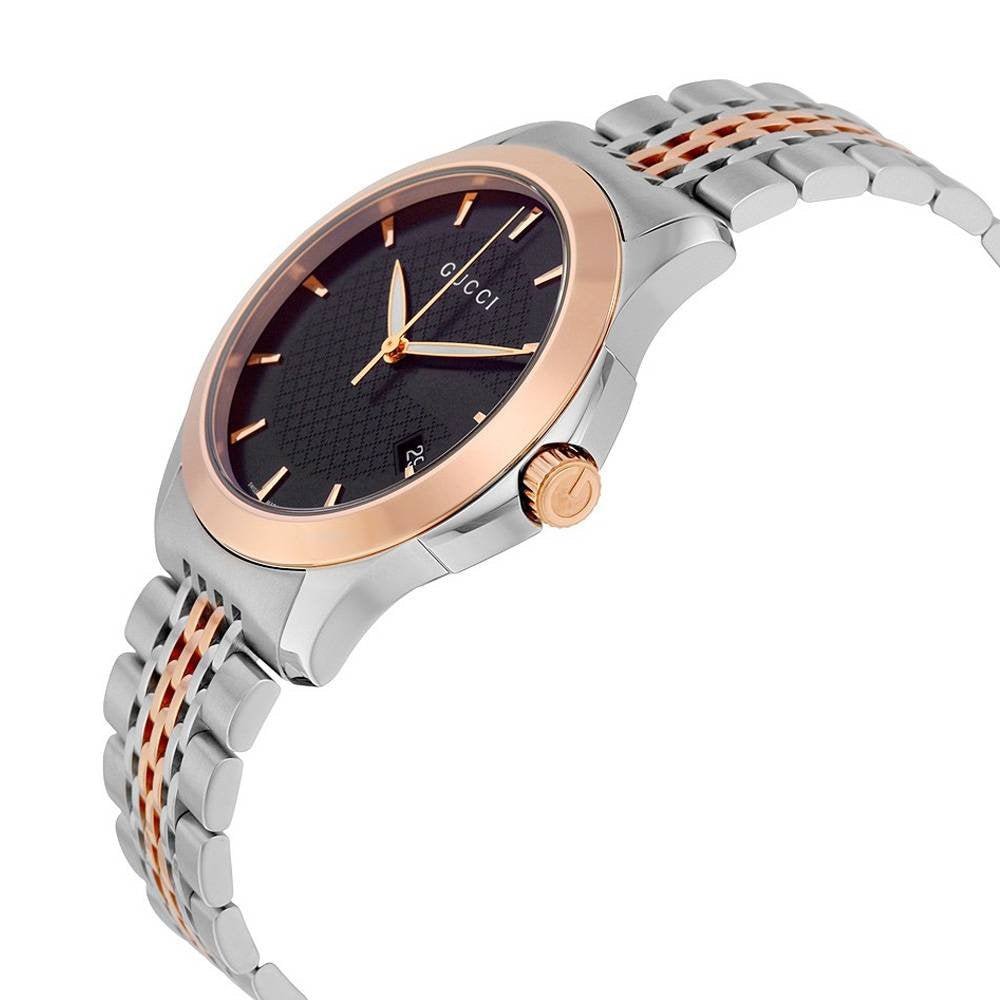  Shop Authentic Gucci G Timeless Black Dial Two Tone Steel Strap Watch For Men - YA126410 - Luxxuri
