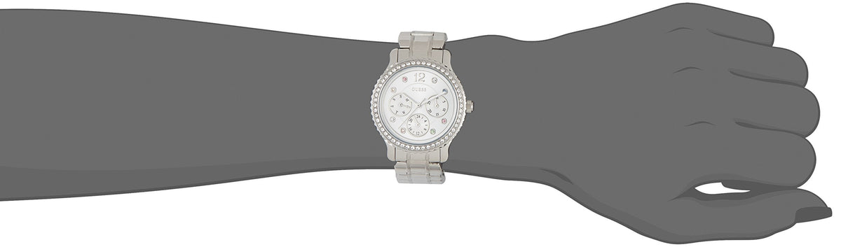  Shop Authentic Guess Enchanting Diamonds Silver Dial Silver Steel Strap Watch for Women - W0305L1 - Luxxuri