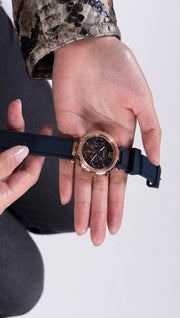  Shop Authentic Guess Solistice Diamonds Roe Gold Dial Black Rubber Strap Watch for Women - GW0484L2 - Luxxuri