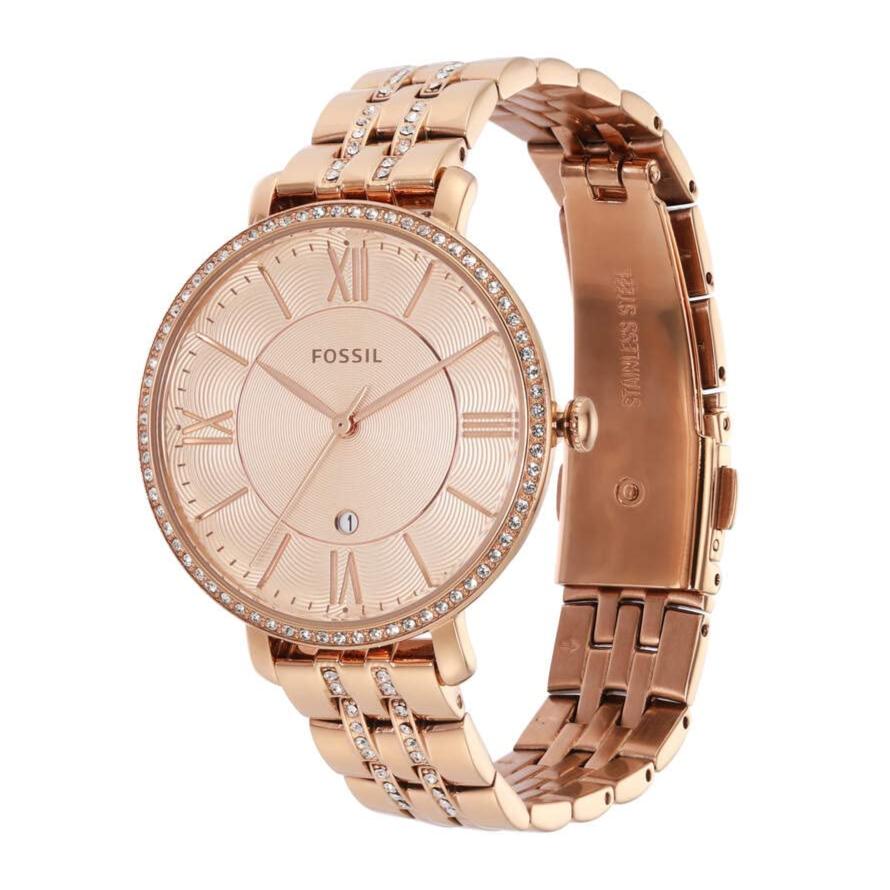  Shop Authentic Fossil Jacqueline Rose Gold Dial Rose Gold Steel Strap Watch for Women - ES3546 - Luxxuri