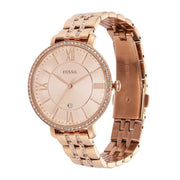  Shop Authentic Fossil Jacqueline Rose Gold Dial Rose Gold Steel Strap Watch for Women - ES3546 - Luxxuri
