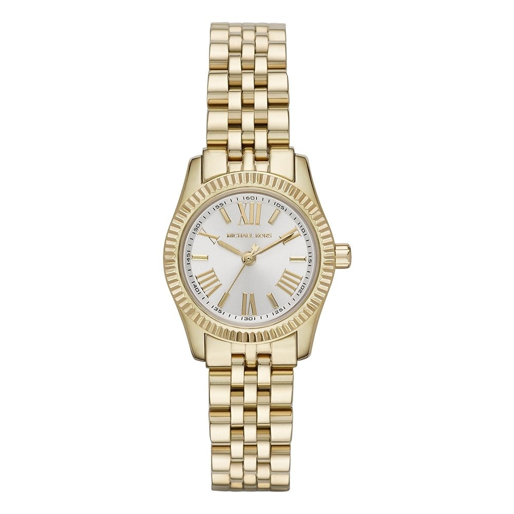  Shop Authentic Michael Kors Lexington Quartz Silver Dial Gold Steel Strap Watch For Women - MK3229 - Luxxuri