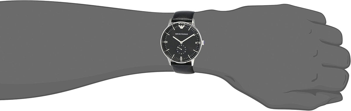  Shop Authentic Emporio Armani Gianni Quartz Black Dial Black Leather Strap Watch For Men - AR0382 - Luxxuri