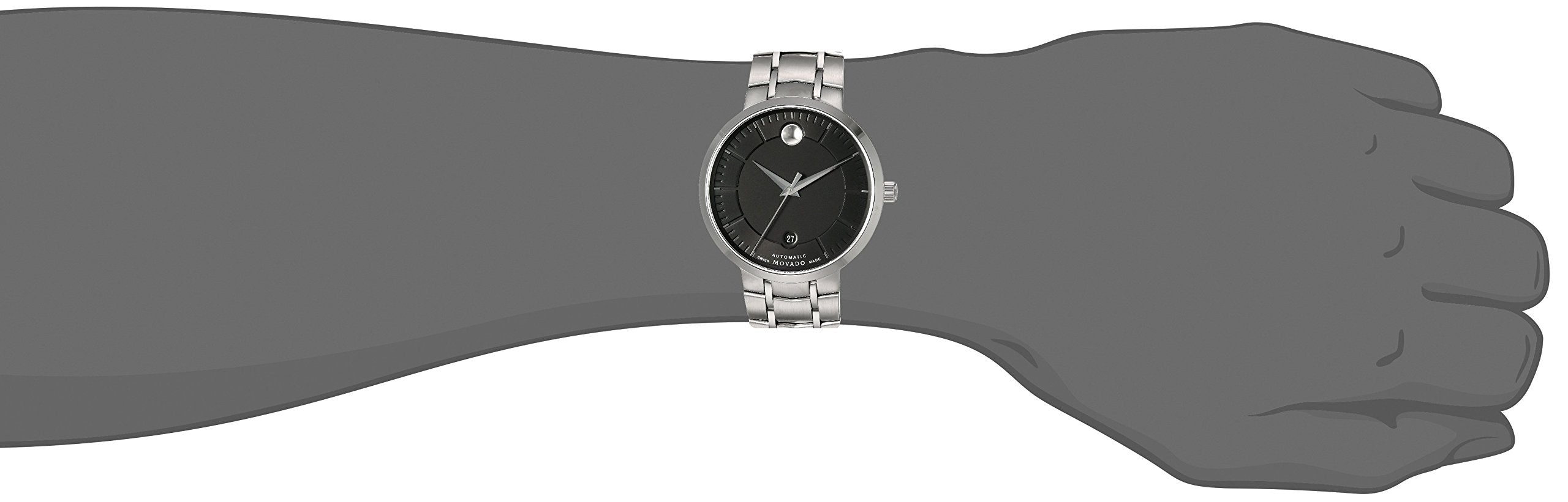  Shop Authentic Movado 1881 Automatic Black Dial Silver Steel Strap Watch for Men - 606914 - Luxxuri
