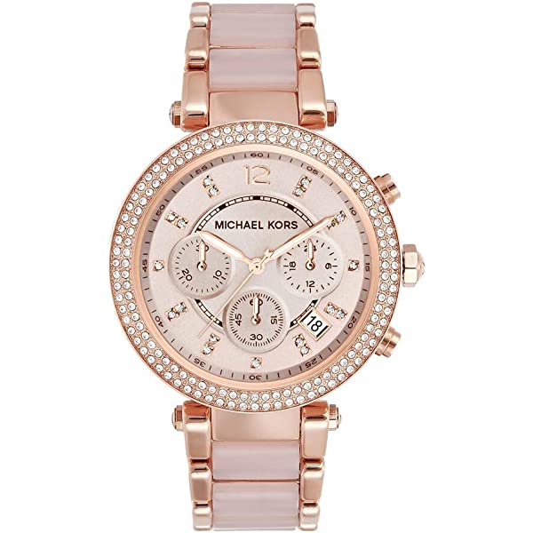  Shop Authentic Michael Kors Parker Pink Dial Two Tone Steel Strap Watch for Women - MK5896 - Luxxuri
