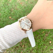  Shop Authentic Burberry The City White Dial White Leather Strap Watch for Women - BU9108 - Luxxuri
