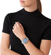  Shop Authentic Michael Kors Lexington Chronograph Blue Dial Silver Steel Strap Watch For Women - MK7215 - Luxxuri