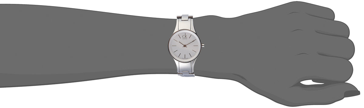 Shop Authentic Calvin Klein Simplicity White Dial Silver Steel Strap Watch for Women - K4323126 - Luxxuri
