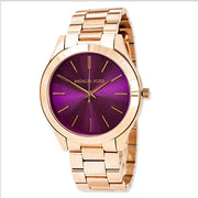  Shop Authentic Michael Kors Slim Runway Purple Dial Rose Gold Steel Strap Watch for Women - MK3293 - Luxxuri