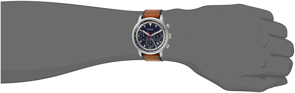  Shop Authentic Fossil Goodwin Chronograph Blue Dial Brown Leather Strap Watch for Men - FS5414 - Luxxuri