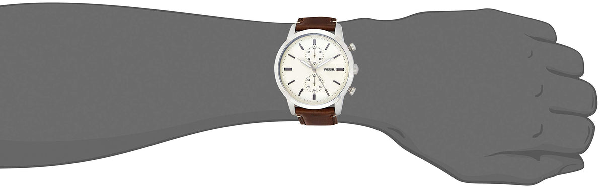 Shop Authentic Fossil Townsman Chronograph White Dial Brown Leather Strap Watch for Men - FS5350 - Luxxuri