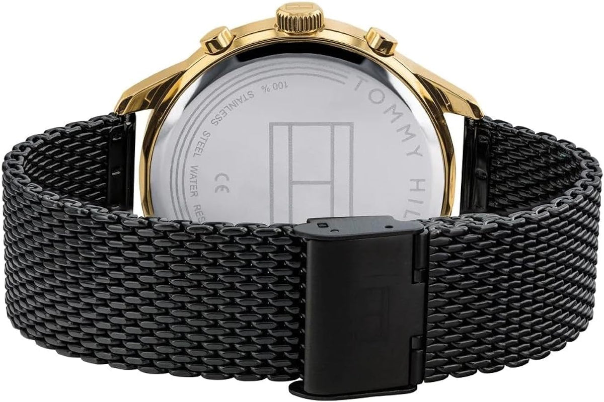  Shop Authentic Tommy Hilfiger Chase Quartz Black Dial Black Mesh Bracelet Watch for Men - 1791580 - Luxxuri