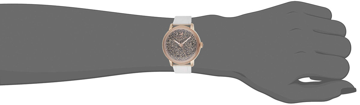  Shop Authentic Swarovski Crystalline Hours Quartz Grey Dial Black Leather Strap Watch for Women - 5344635 - Luxxuri