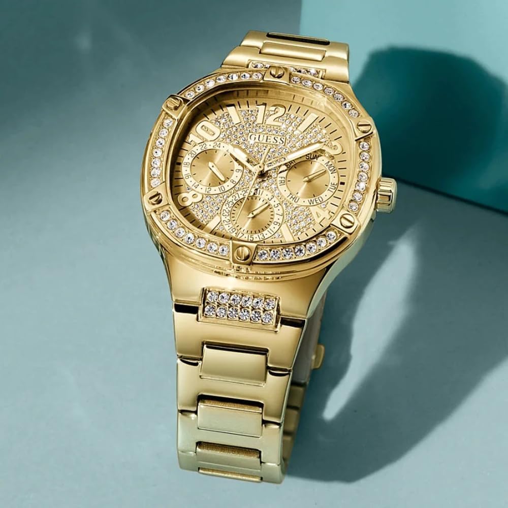  Shop Authentic Guess Duchess Quartz Gold Dial Gold Steel Strap Watch For Women - GW0558L2 - Luxxuri