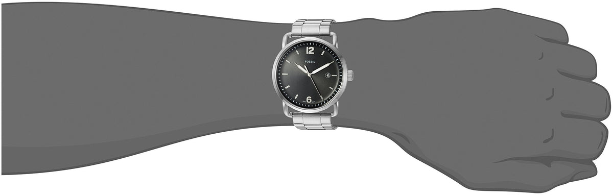  Shop Authentic Fossil The Commuter Black Dial Silver Steel Strap Watch for Men - FS5391 - Luxxuri