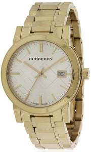 Shop Authentic Burberry The City White Dial Gold Steel Strap Watch for Women - BU9103 - Luxxuri