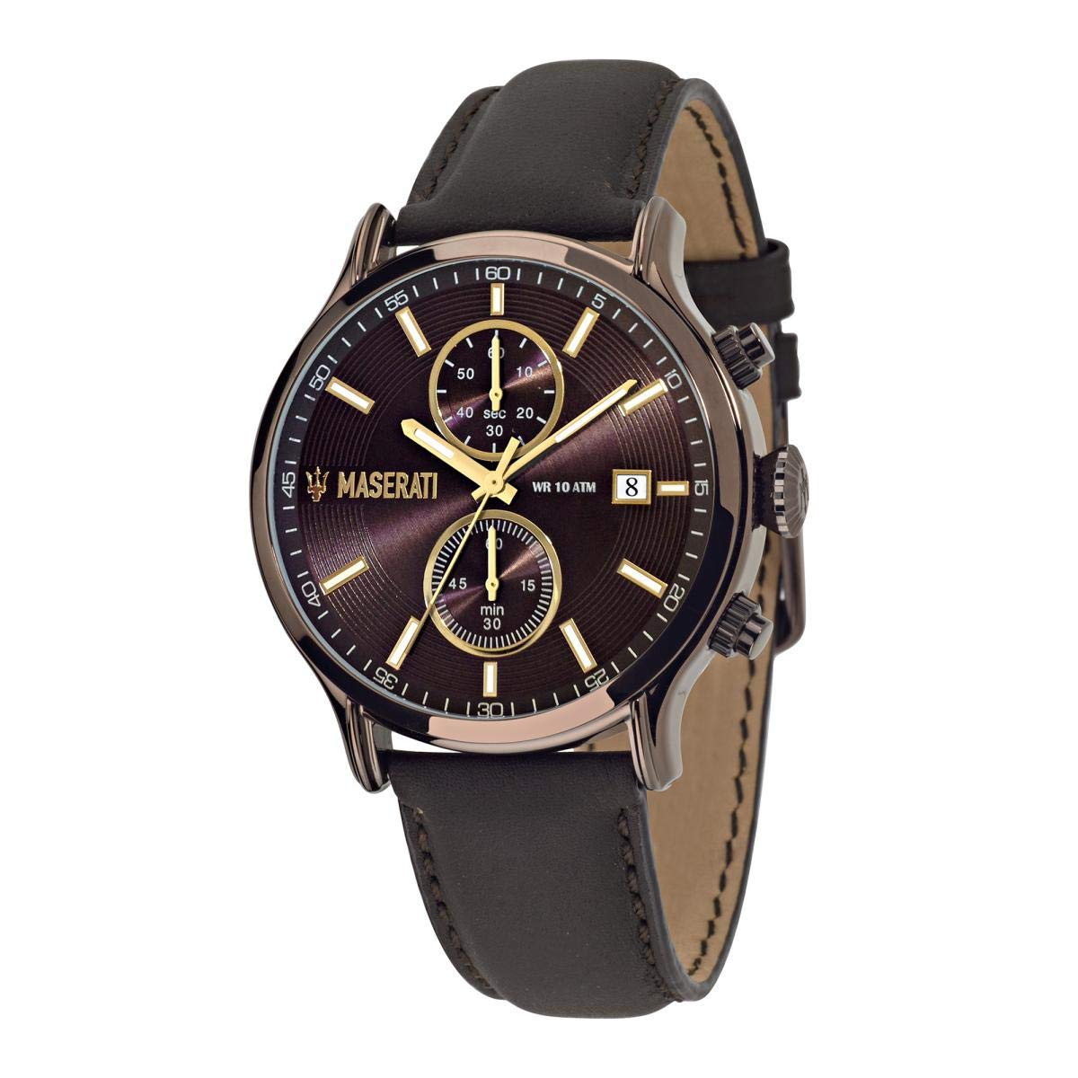  Shop Authentic Maserati Epoca Chronograph Brown Dial Brown Leather Watch For Men - R8871618006 - Luxxuri