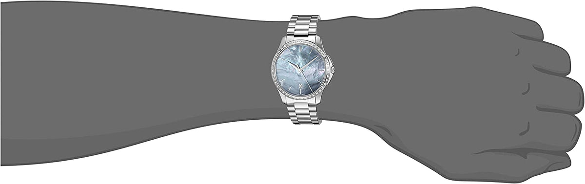  Shop Authentic Gucci G Timeless Diamonds Mother of Pearl Blue Dial Silver Steel Strap Unisex Watch - YA126458 - Luxxuri