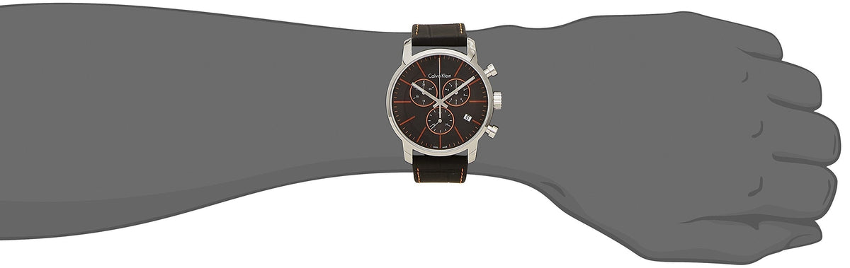  Shop Authentic Calvin Klein City Chronograph Black Dial Black Leather Strap Watch for Men - K2G271C1 - Luxxuri