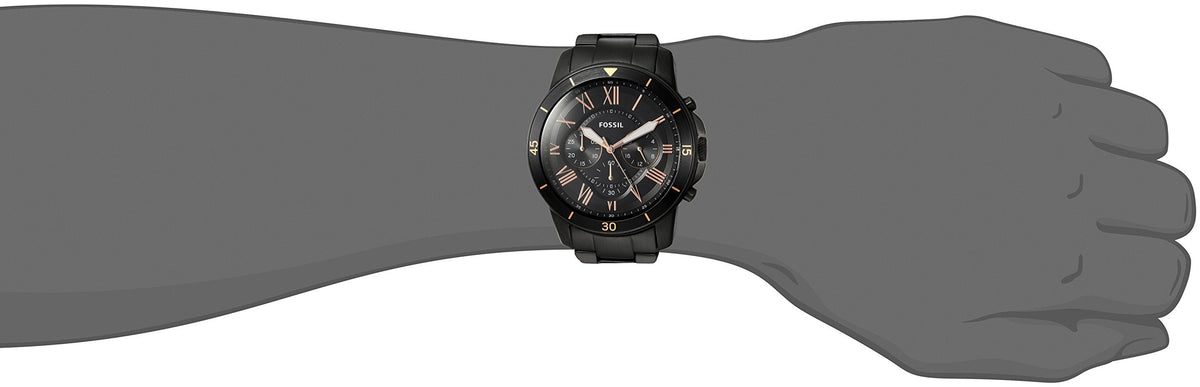  Shop Authentic Fossil Grant Sport Chronograph Black Dial Black Steel Strap Watch for Men - FS5374 - Luxxuri