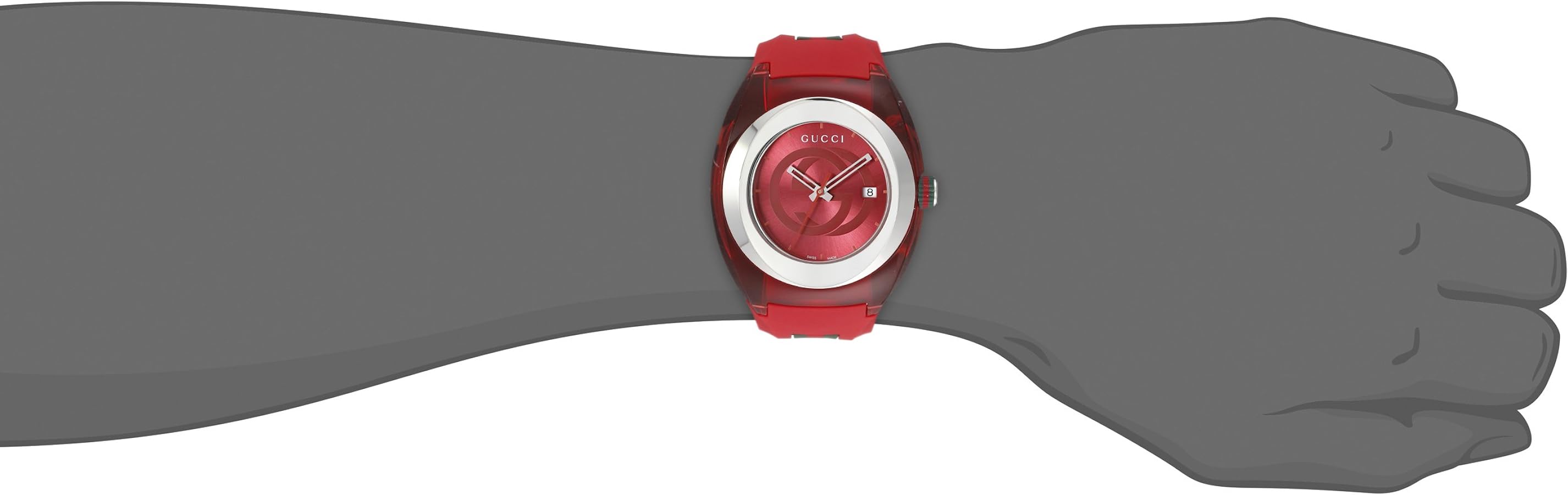  Shop Authentic Gucci Sync XXL Quartz Red Dial Red Rubber Strap Unisex Watch -  YA137103 - Luxxuri