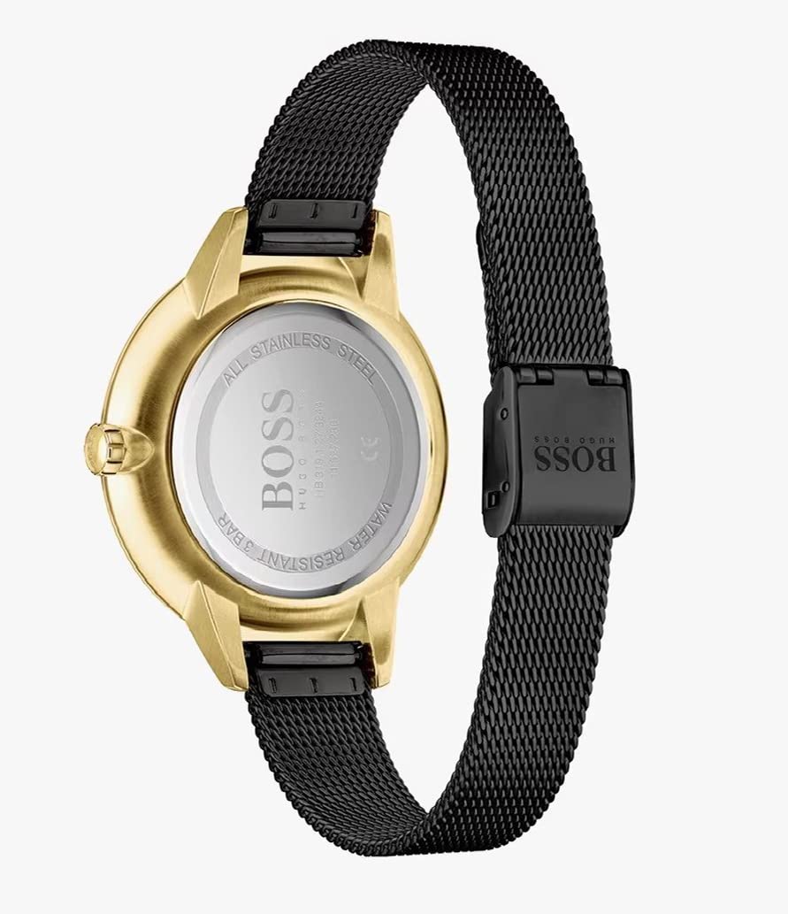  Shop Authentic Hugo Boss Symphony Black Dial Black Mesh Bracelet Watch for Women - 1502601 - Luxxuri
