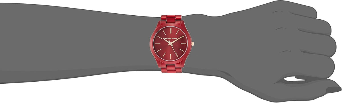  Shop Authentic Michael Kors Slim Runway Red Dial Red Steel Strap Watch For Women - MK3895 - Luxxuri