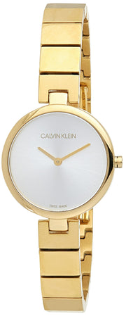 Shop Authentic Calvin Klein Authentic Silver Dial Gold Steel Strap Watch for Women - K8G23546 - Luxxuri