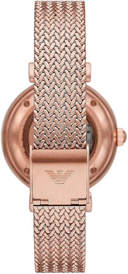  Shop Authentic Emporio Armani Meccanico Automatic White Dial Rose Gold Mesh Strap Watch For Women - AR60063 - Luxxuri