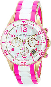  Shop Authentic Marc Jacobs Rock Chronograph White Dial Two Tone Silicone Strap Watch for Women - MBM2593 - Luxxuri