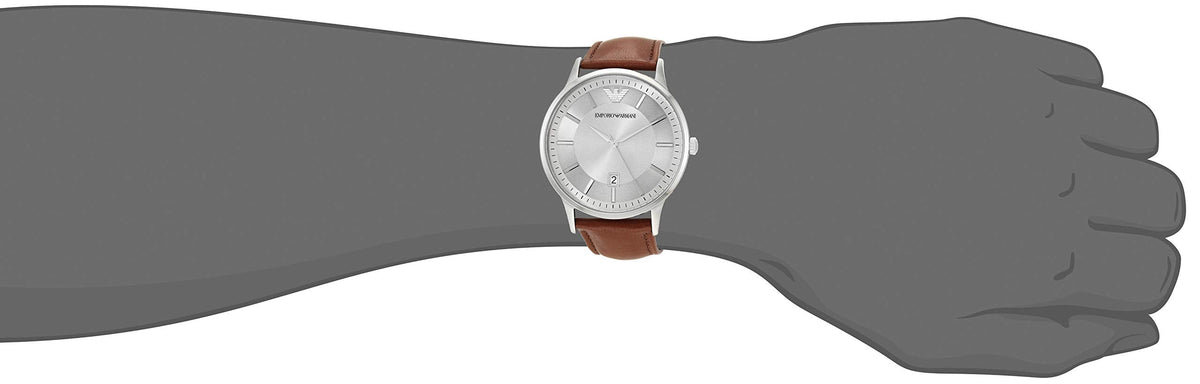  Shop Authentic Emporio Armani Renato Quartz Silver Dial Brown Leather Strap Watch For Men - AR11185 - Luxxuri
