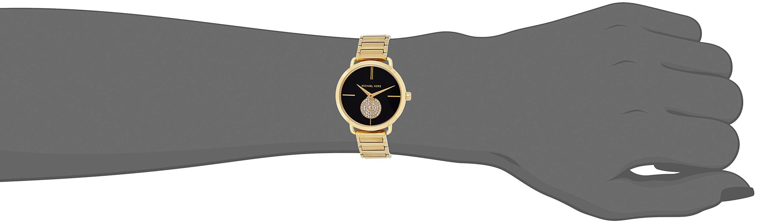  Shop Authentic Michael Kors Portia Black Dial Gold Steel Strap Watch for Women - MK3788 - Luxxuri