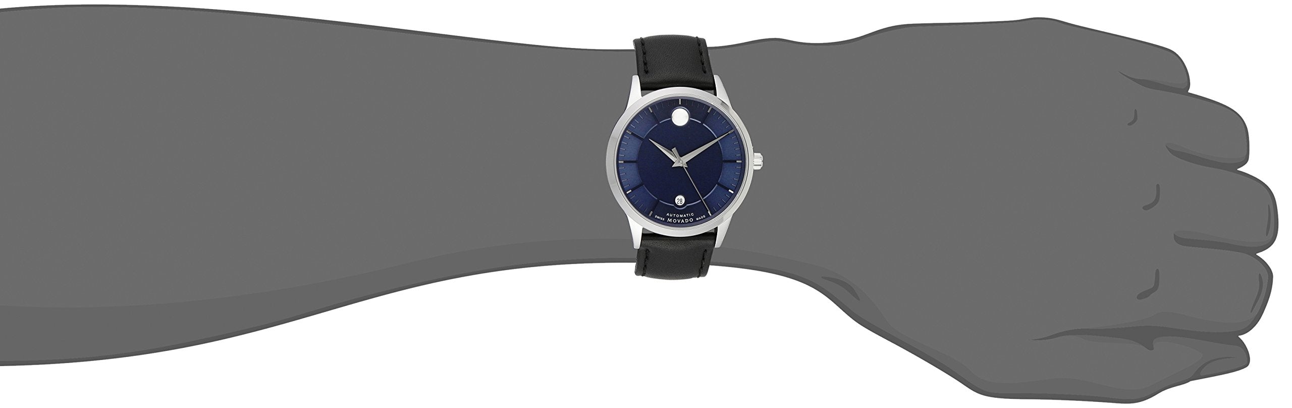  Shop Authentic Movado 1881 Automatic Blue Dial Black Leather Strap Watch For Men - 606874 - Luxxuri