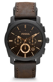  Shop Authentic Fossil Machine Flight Chronograph Brown Dial Brown Leather Strap Watch for Men - FS4656 - Luxxuri