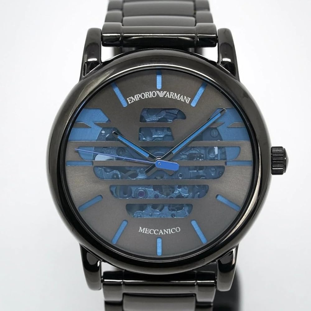  Shop Authentic Emporio Armani Meccanico Automatic Grey Dial Grey Steel Strap Watch For Men - AR60029 - Luxxuri