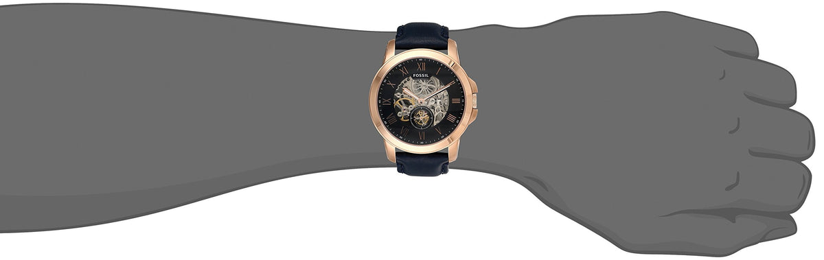  Shop Authentic Fossil Grant Mechanical Blue Dial Blue Leather Strap Watch for Men - ME3054 - Luxxuri