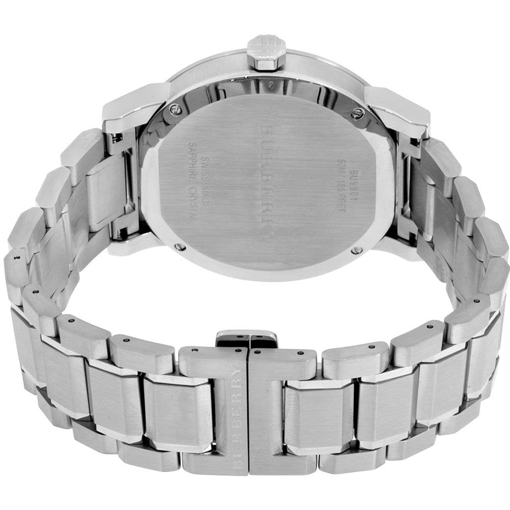  Shop Authentic Burberry The City Black Dial Silver Steel Strap Watch for Men - BU9901 - Luxxuri