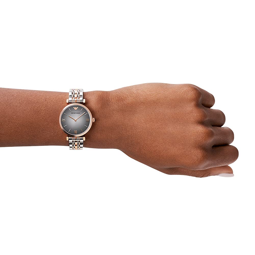  Shop Authentic Emporio Armani Gianni T Bar Grey Dial Two Tone Stainless Steel Watch For Women - AR1725 - Luxxuri