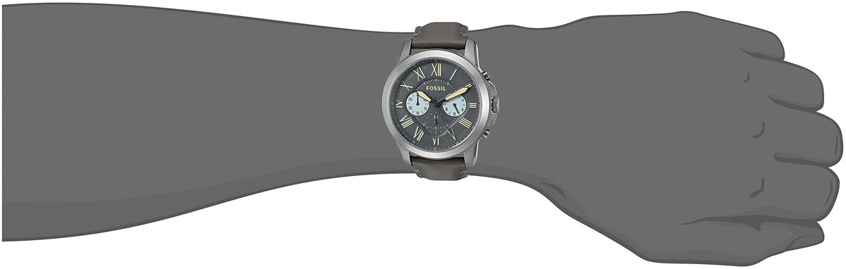  Shop Authentic Fossil Grant Chronograph Gunmetal Grey Dial Grey Leather Strap Watch for Men - FS5183 - Luxxuri