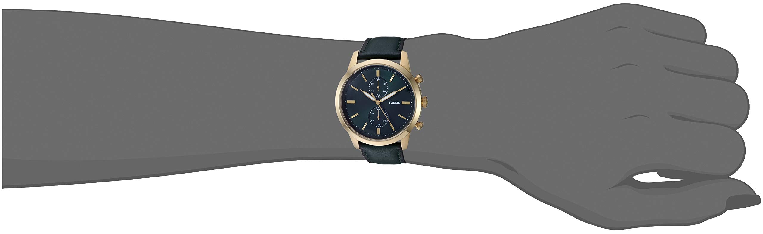  Shop Authentic Fossil Townsman Chronograph Green Dial Green Leather Strap Watch for Men - FS5599 - Luxxuri