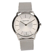  Shop Authentic Calvin Klein Minimal White Dial Silver Mesh Bracelet Watch for Men - K3M22126 - Luxxuri