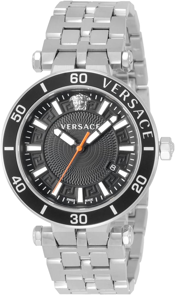  Shop Authentic Versace Greca Sport Quartz Black Dial Silver Steel Strap Watch For Men - VEZ300321 - Luxxuri