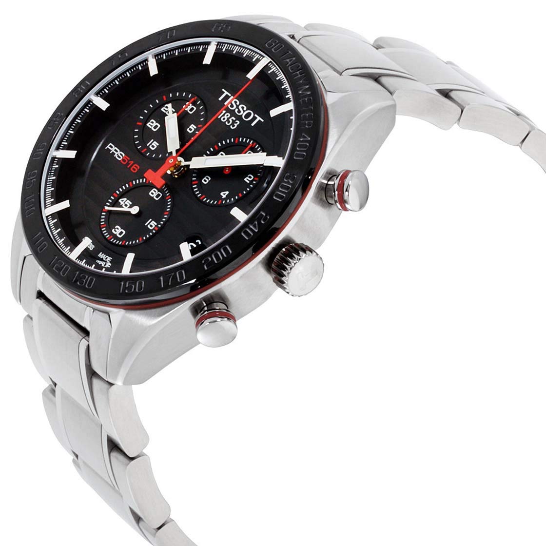  Shop Authentic Tissot T Sport PRS 516 Chronograph Black Dial Silver Steel Strap Watch For Men - T100.417.11.051.01 - Luxxuri