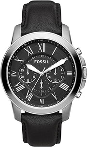  Shop Authentic Fossil Grant Chronograph Black Dial Black Leather Strap Watch for Men - FS4812 - Luxxuri