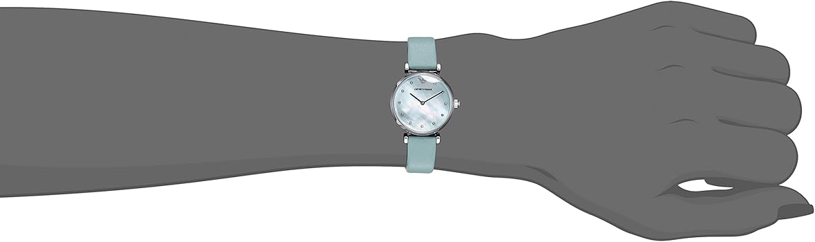  Shop Authentic Emporio Armani Gianni T Bar Mother Of Pearl Blue Dial Blue Leather Strap Watch For Women - AR1959 - Luxxuri