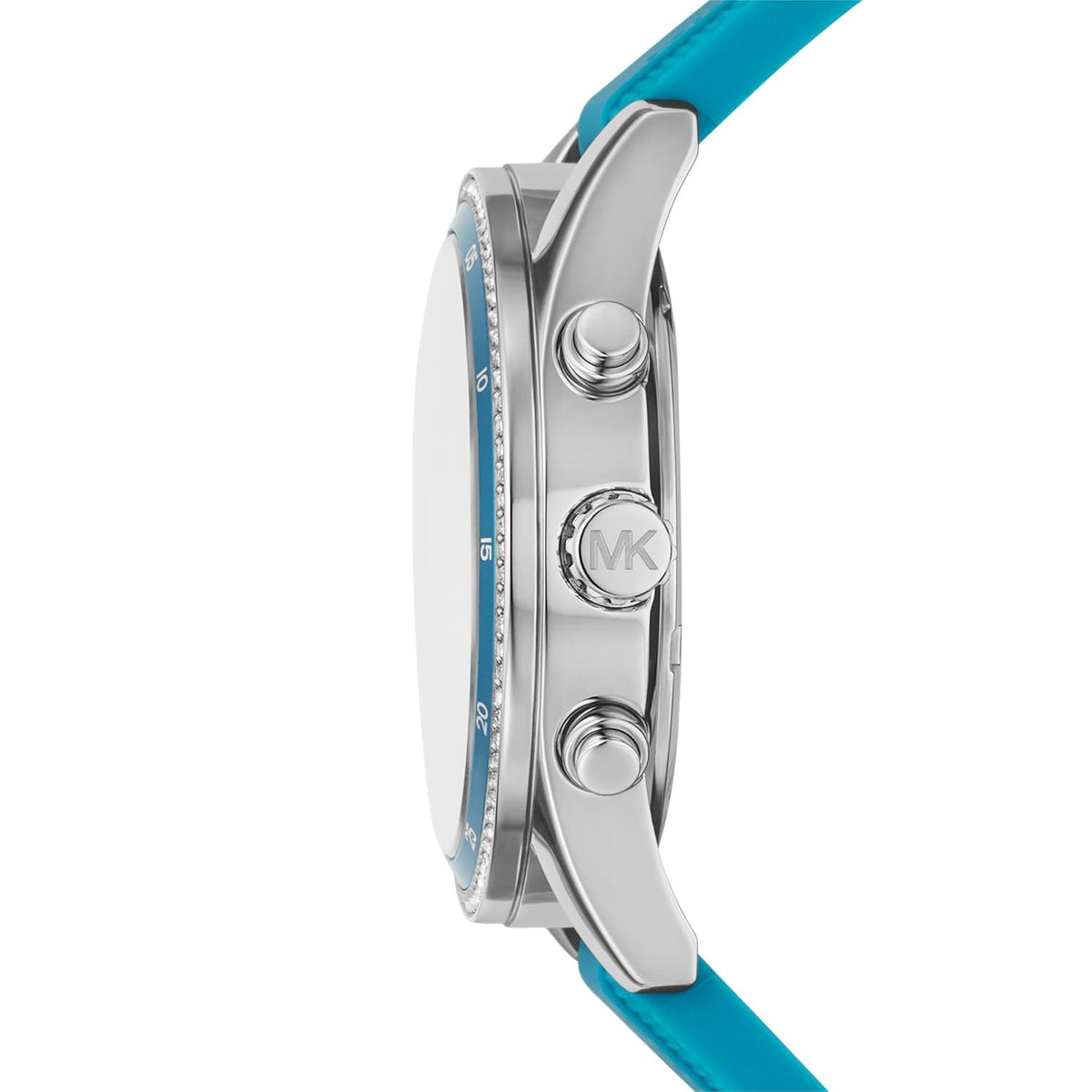  Shop Authentic Michael Kors Hadyn Analog Silver Dial Blue Rubber Strap Watch for Women - MK7485 - Luxxuri